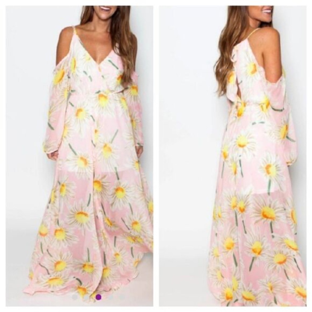 Judith March Cold Shoulder Maxi Dress